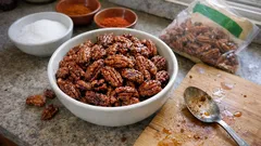 Crunchy spiced pecans with smoky heat – an easy make-ahead party nibble