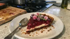 Cranberry Gingersnap Pie with Silky Lemon Curd Filling (No Pastry Needed)