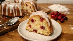 Vanilla Cranberry Bundt Cake with a Simple Glaze – light crumb, festive and easy