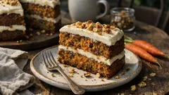Easy layered carrot cake with cream cheese icing