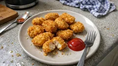 Crispy air fryer chicken nuggets with panko crunch
