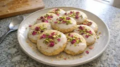 Persian Love Cookies with cardamom and rosewater — easy glazed biscuits for tea
