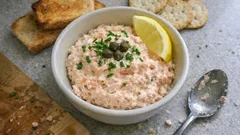 Creamy hot-smoked salmon mousse with Boursin – an easy make-ahead canapé spread