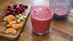 Cranberry Cleanse Smoothie with vanilla yoghurt, clementine and ginger