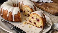 Vanilla Cranberry Bundt Cake with a Simple Vanilla Glaze (soft, buttery and bright)