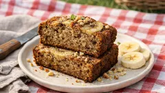 Easy vegan banana bread with overripe bananas