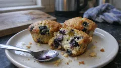 Soft blueberry yoghurt muffins for weekend baking