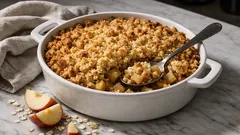 Easy classic British apple crumble with Bramley apples
