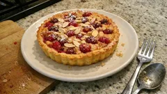 Cranberry Almond Tart with Frangipane Filling – crisp pastry, bright festive topping