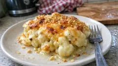Classic British oven baked cauliflower cheese