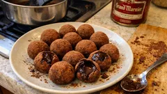 Easy Grand Marnier chocolate truffles – rich ganache bites with a hint of orange