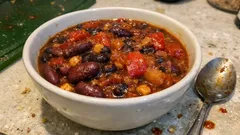 Smoky double bean & roasted pepper chilli – a simple one-pot for cosy nights