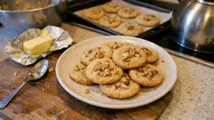 Maple and walnut shortbread biscuits – buttery, crisp and easy to roll out