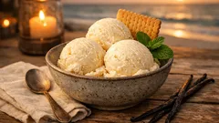 Ultimate homemade custard vanilla ice cream