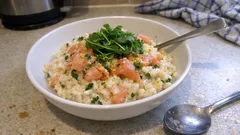 Creamy smoked salmon and lemon risotto