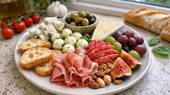 A no-cook Mediterranean antipasto platter—easy to scale for dates or dinner guests