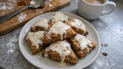 Gingerbread scones with vanilla glaze – a quick festive bake for cosy mornings