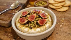 Baked Brie with figs, honey and pistachios – a quick, melty centrepiece to share