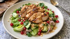 Warm Chicken Satay Salad with a Peanut-Lime Drizzle (easy midweek dinner)