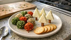 No-cook Christmas cheese bites: mini Boursin balls and Laughing Cow ‘cheese trees’