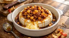 Baked Brie with maple apples and pecans – a cosy centrepiece for sharing